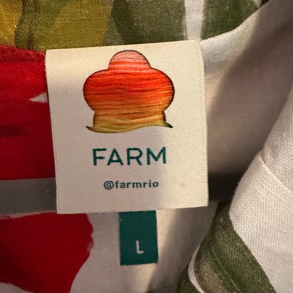 FARM RIO Spring Forest Fil Coupé Mini Dress Size Large Long Sleeve Tropical - Picture 4 of 6